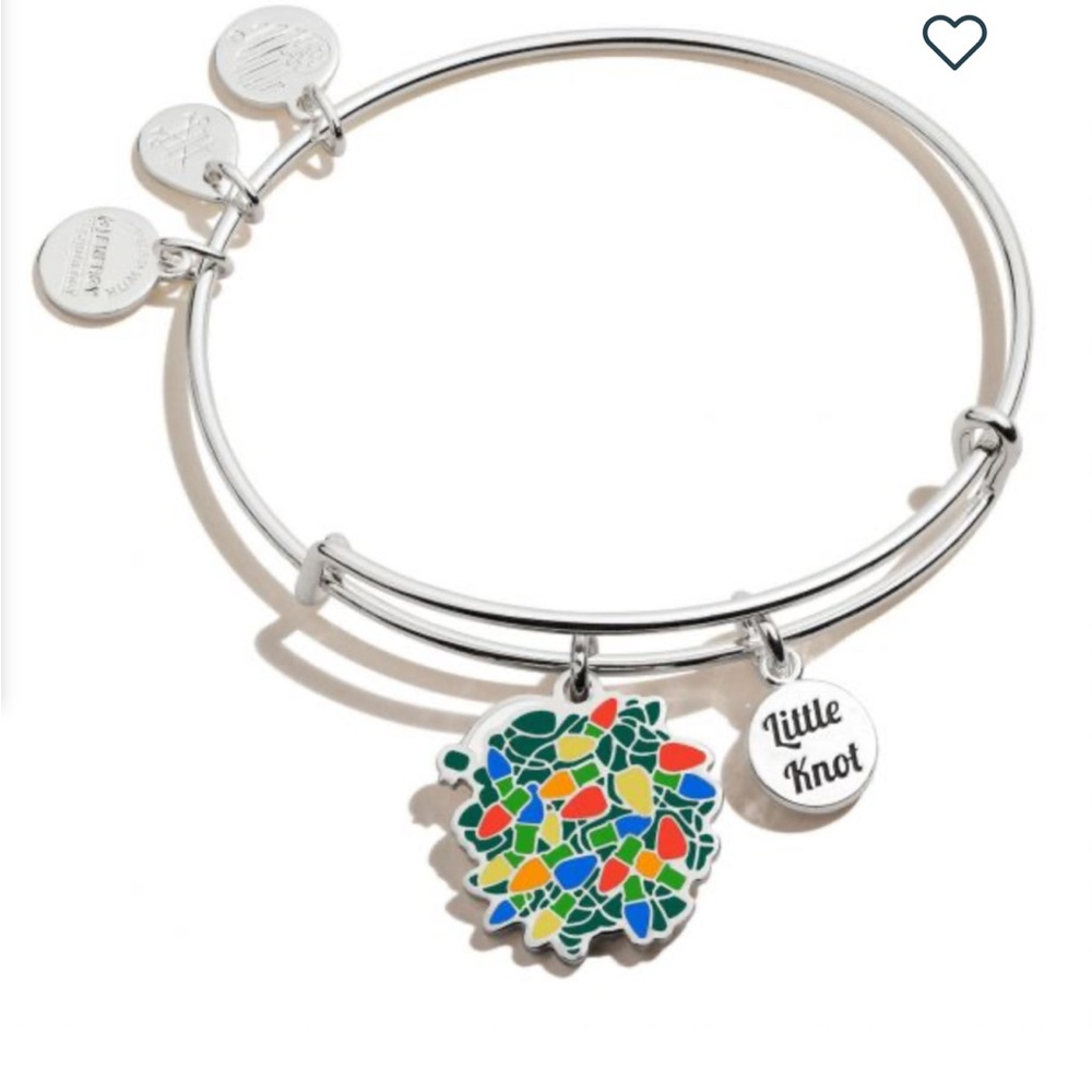Silver Alex & Ani Bangle with Colorful Charm